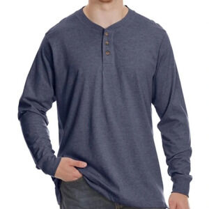 LEVI’S LEVI STRAUSS & CO henley style long sleeve crewneck dark blue NEW SZ M